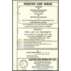 Sujatha's Law of Transfer of Property (TOP) For BA.LL.B & L.L.B by Gade Veera Reddy